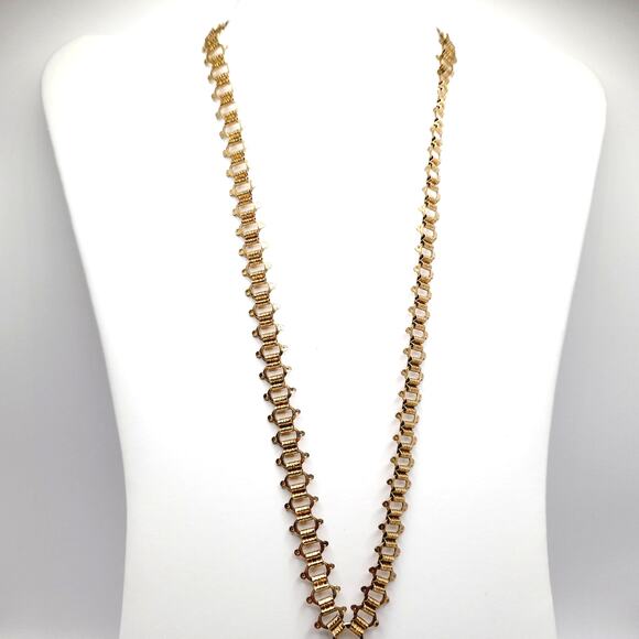 Vintage Sarah Coventry Book Chain Necklace with Tassel Pendant 22 Inch Signed - Picture 3 of 11